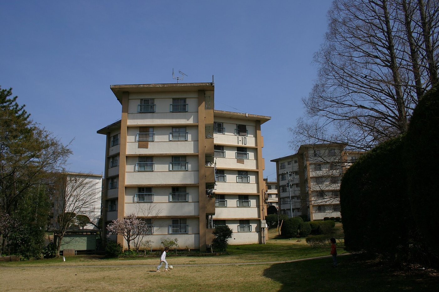Clădirea în formă de stea („star house”) din cartierul de locuințe Tokiwadaira, unul dintre tipurile reprezentative ridicate de Corporația Japoneză de